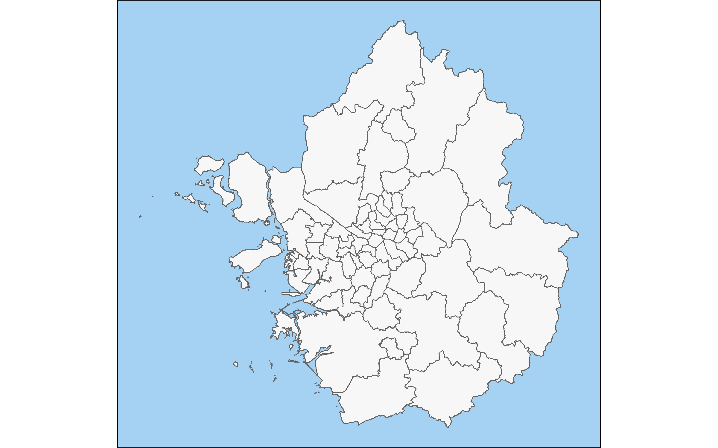 옹진군을 제외한 수도권 지도