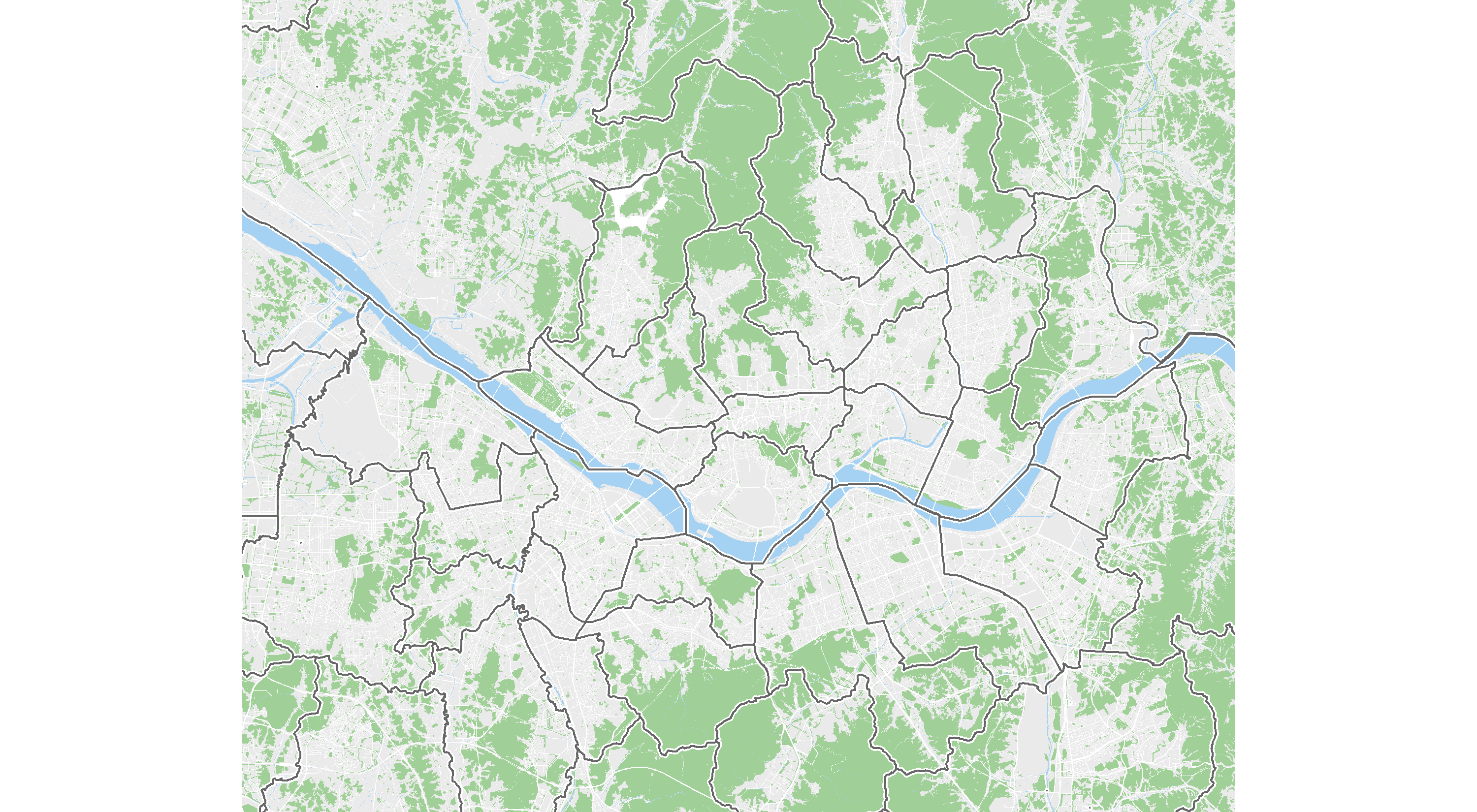 서울 중심으로 확대된 지도